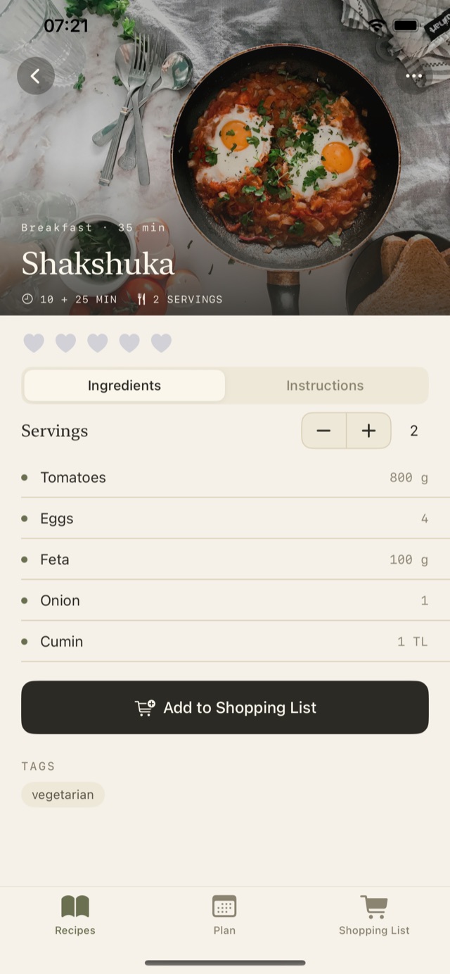 Menura recipe detail